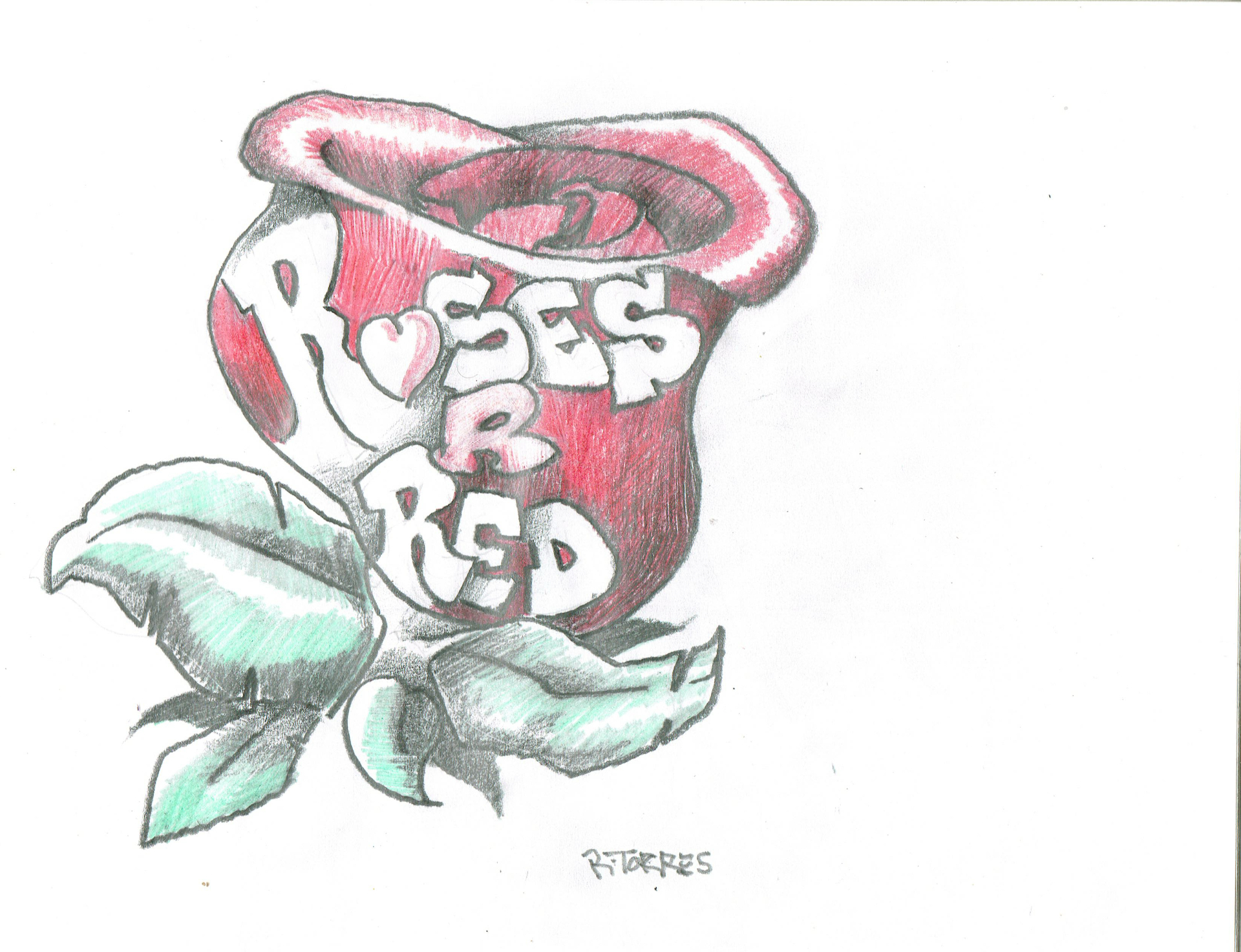 Roses R Red — original art by Rodney "Who" Torres